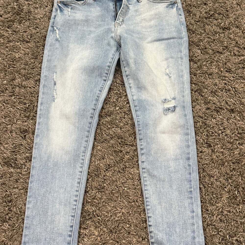 KanCan Signature Mid-Rise Ankle Skinny Jeans in Light Acid Wash